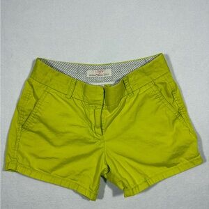 J. Crew Lime Green Chino Shorts size 00 EUC